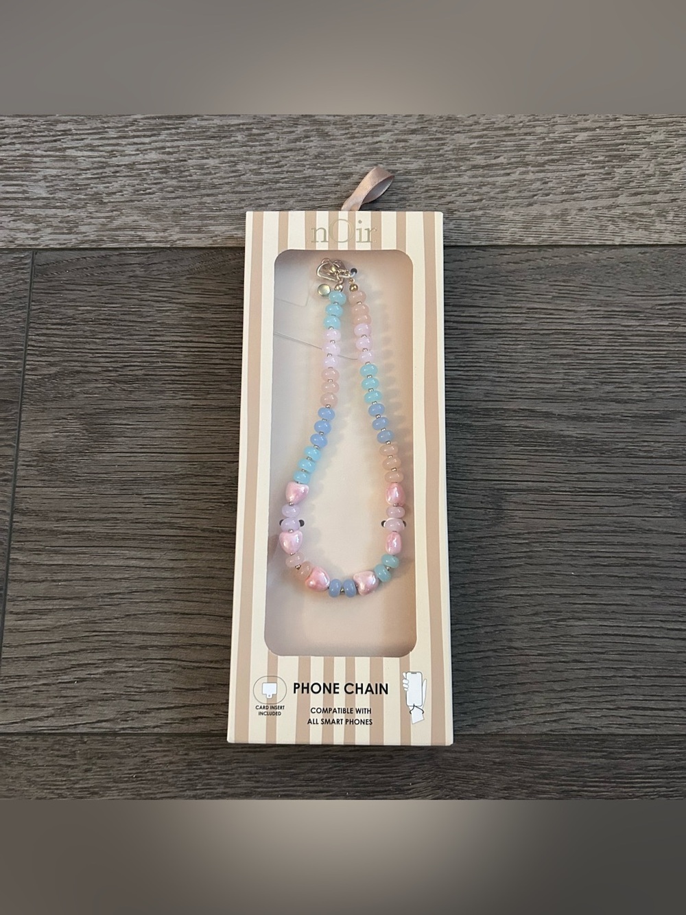 NWT NOIR Beaded Phone Chain Charm Strap
